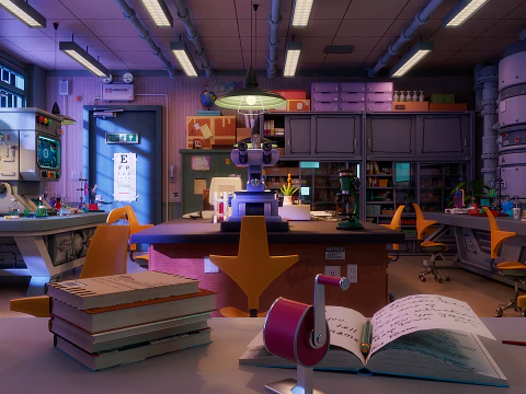 Corridoio del laboratorio dei cartoni animati Modello 3D