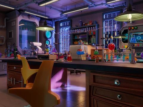 Corridoio del laboratorio dei cartoni animati Modello 3D