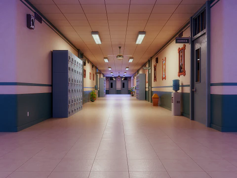 Corridoio del laboratorio dei cartoni animati Modello 3D