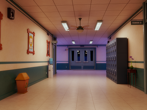 Cartoon Laboratory Corridor 3D 모델