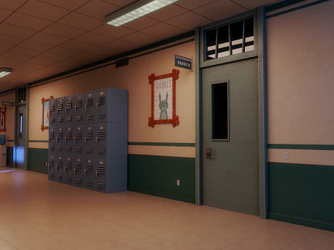 Corridoio del laboratorio dei cartoni animati Modello 3D