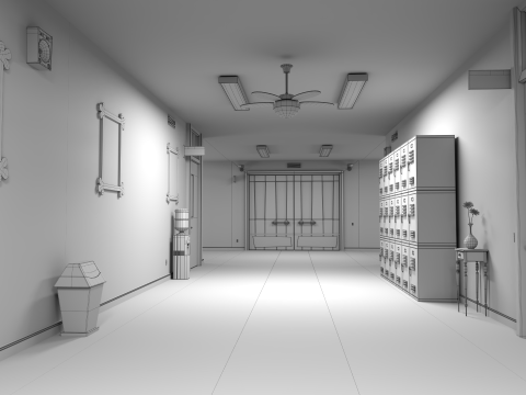 Cartoon Laboratory Corridor 3D 모델