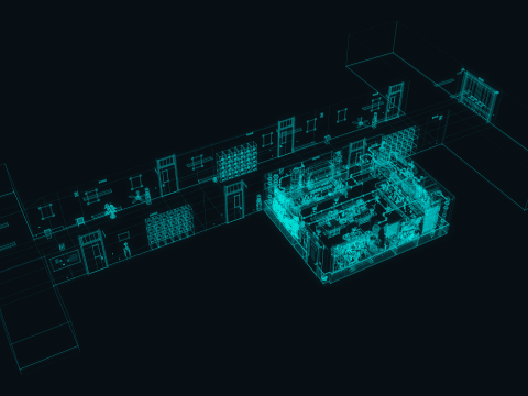 Cartoon Laboratory Corridor 3D 모델