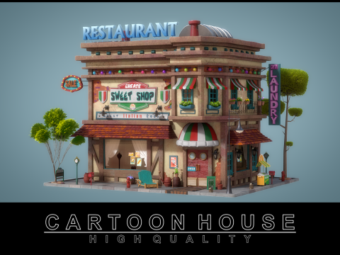 Cartoon House 01 Modello 3D