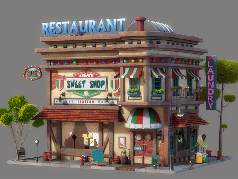 Cartoon House 01 Modelo 3D