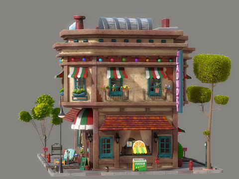 Cartoon House 01 Modelo 3D