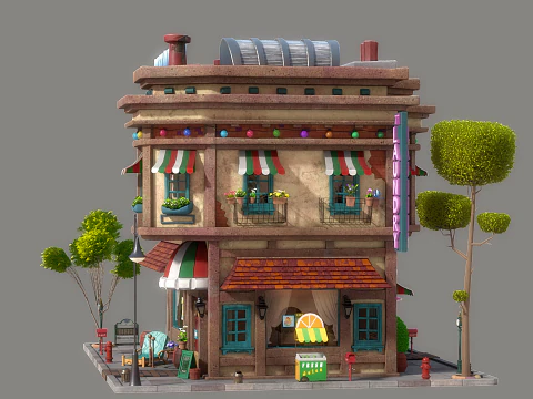 Cartoon House 01 3D Model
