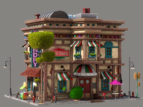 Cartoon House 01 Modelo 3D