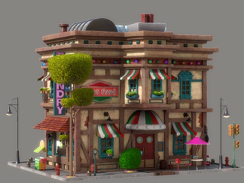 Cartoon House 01 3D Model