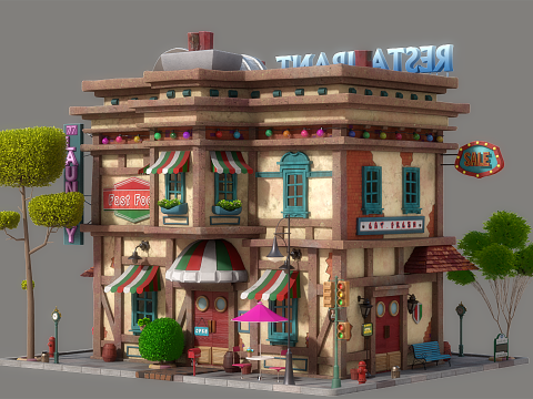 Cartoon House 01 Modelo 3D