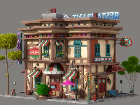 Cartoon House 01 3D Model