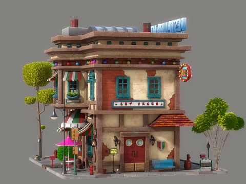 Cartoon House 01 Modelo 3D