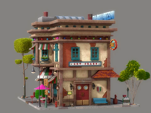 Cartoon House 01 3D Model