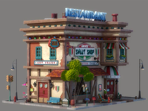Cartoon House 01 3D Model