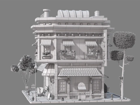 Cartoon House 01 3D Model