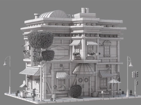 Cartoon House 01 3D Model