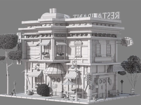 Cartoon House 01 3D Model