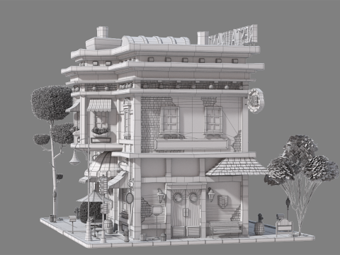Cartoon House 01 Modelo 3D