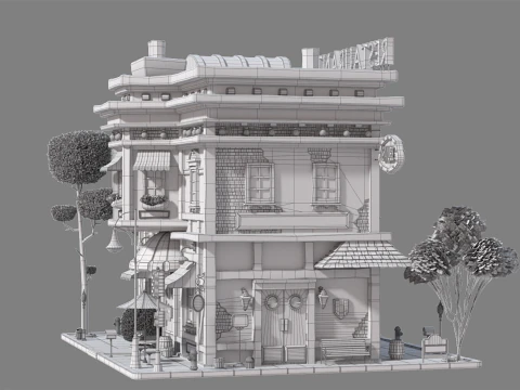 Cartoon House 01 3D Model