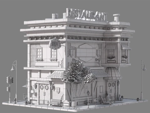 Cartoon House 01 3D Model