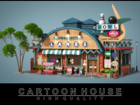 Cartoon House 02 Modello 3D