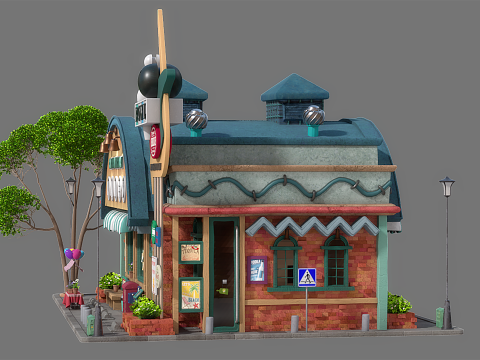 Cartoon House 02 Modelo 3D