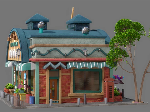 Cartoon House 02 3D Model
