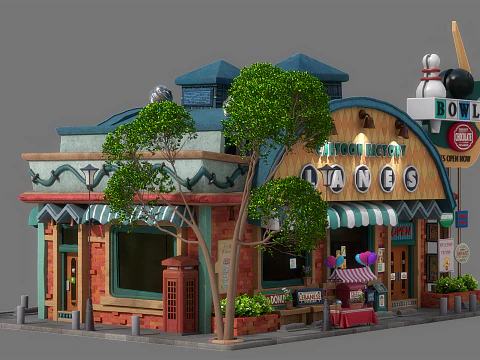Cartoon House 02 3D Model