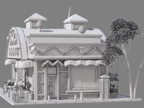 Cartoon House 02 3D Model