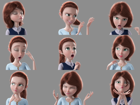Cartoon Family Rigged V1 Modelo 3D