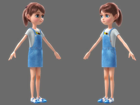 कार्टून फ़ैमिली रिग्ड V1 3D मॉडल