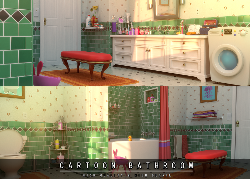 Cartoon Bathroom 3Dモデル .c4d .max .obj .3ds .fbx .stl .blend