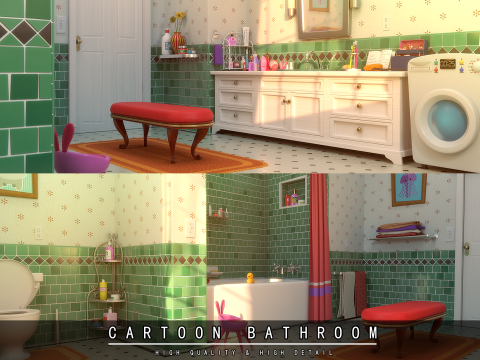 Cartoon Bathroom 3D Модель