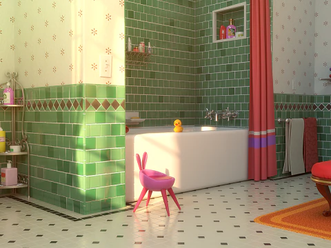 Banheiro de desenho animado Modelo 3D