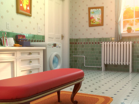 Banheiro de desenho animado Modelo 3D