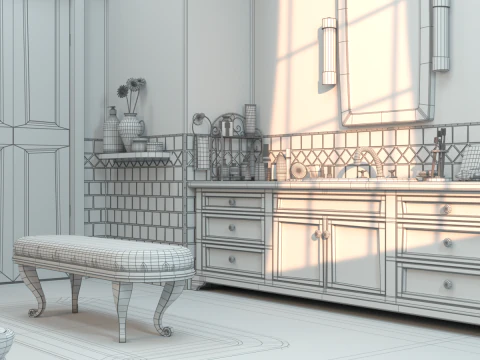 Banheiro de desenho animado Modelo 3D