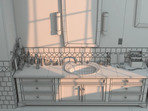 Banheiro de desenho animado Modelo 3D