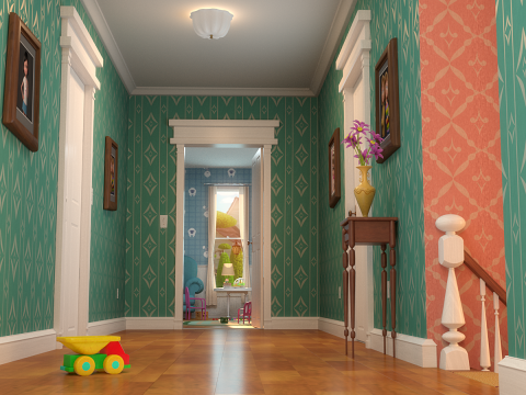 Cartoon Corridor Baby Room Model 3D