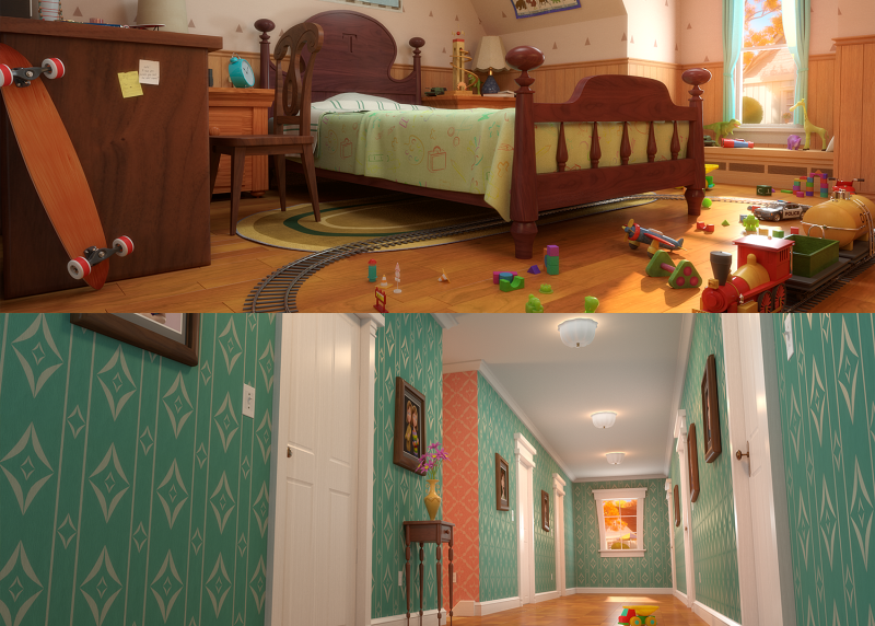 Cartoon Corridor Bedroom 3D Model .c4d .max .obj .3ds .fbx .stl .blend