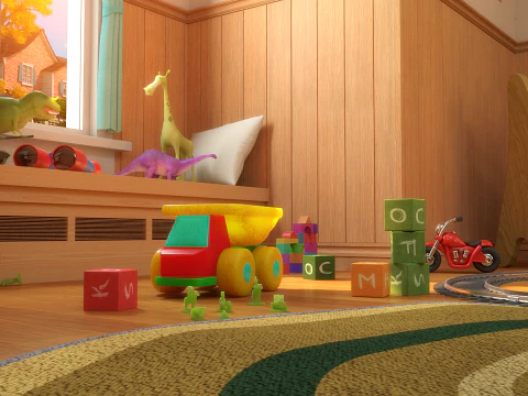 Cartoon-Korridor-Schlafzimmer 3D Modell