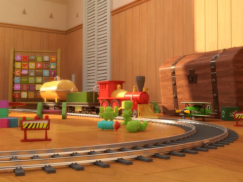 Cartoon-Korridor-Schlafzimmer 3D Modell