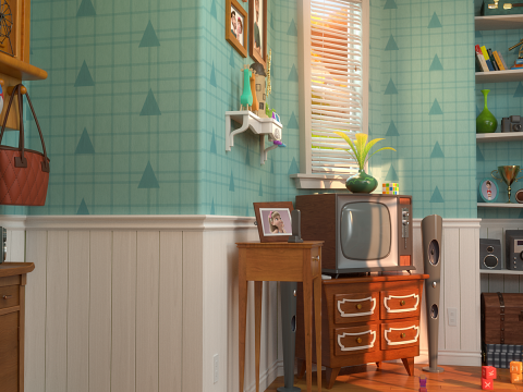 Cartoon Corridor Bedroom V2 3D Model