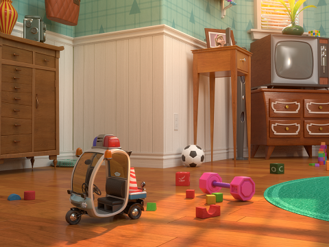 Cartoon Corridor Bedroom V2 3D Model