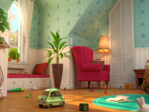 Cartoon Corridor Bedroom V2 3D Model