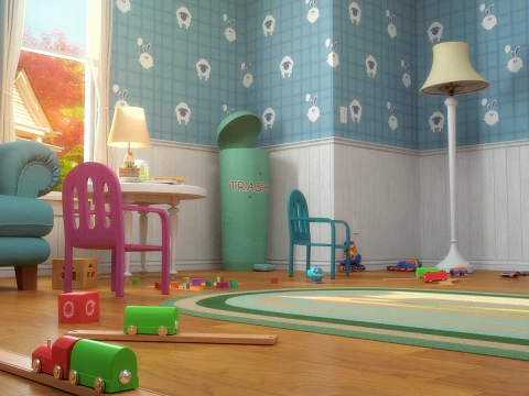 Cartoon Corridor Bedroom BabyRoom 3D Model