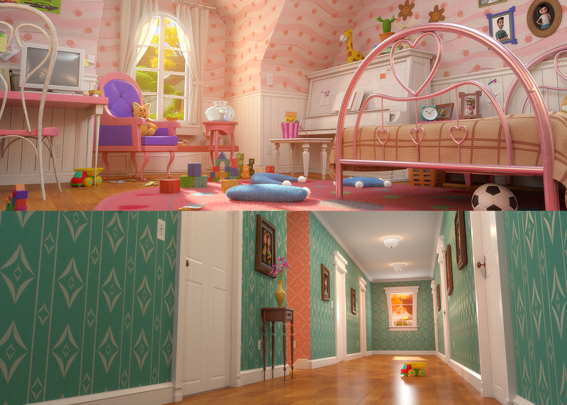 Cartoon Corridor Bedroom V3 3D 모델 .c4d .max .obj .3ds .fbx .stl .blend