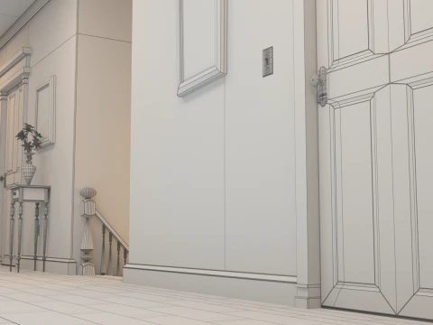 Cartoon Corridor Bedroom V3 3D Model