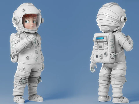 Astronauta dei cartoni animati truccato Modello 3D