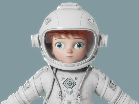 Cartoon Astronaut Rigged 3D 모델