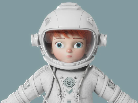 Astronauta dei cartoni animati truccato Modello 3D